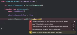 tutorial to show incompatible platform warning in Swift