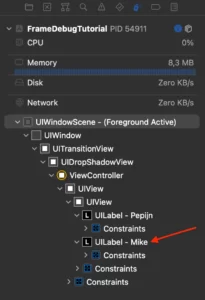 Xcode Frame Debug image 4 example