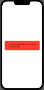 this is a red background toast message in SwiftUI example