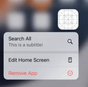 Home Screen Quick Actions image example 1