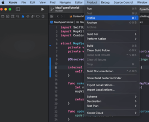 Profiling an app with Xcode using Instruments