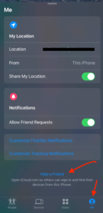 help a friend with your iPhone tutorial in find my