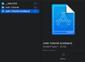 how to open a new Judo project in Xcode