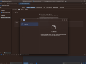 how to healthkit capabilities add