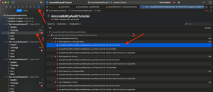 how to check Xcode accessibility error report