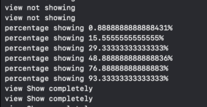 how to check console log for SwiftUI view percentage showing